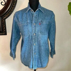 Levi’s Unisex Kids Vintage Denim Button Down Shirt Blouse Size 12-14 Medium